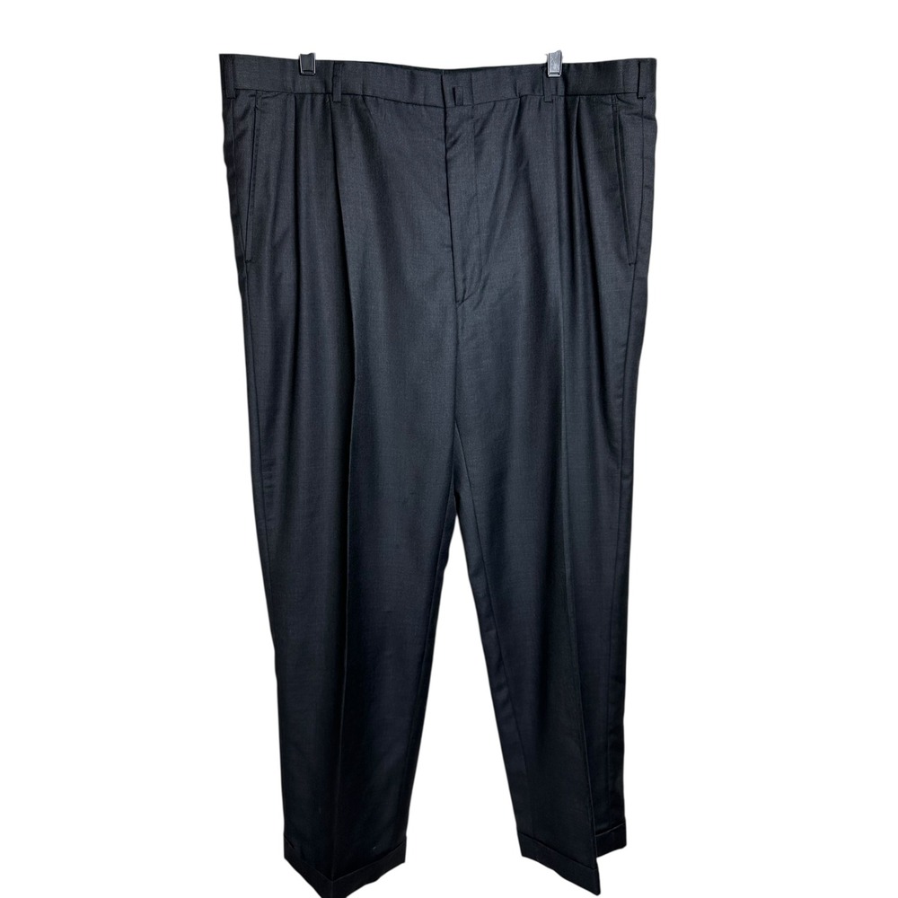 Brooks Brothers Mens Pleated Wool Dress Pants‎ Charcoal Gray Size 43x31